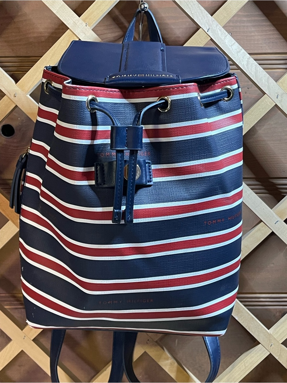 Tommy Hilfiger Saffiano/Crossgrain Textured Vegan Leather Backpack/ Tote